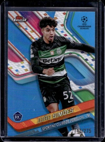 Joao Simoes 2024 Topps Finest UEFA Sky Blue Refractor /275