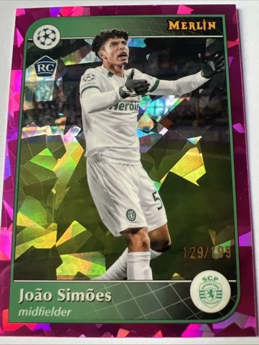 Joao Simoes 2024 Panini Merlin UEFA Club Competitions Pink Prizm /199