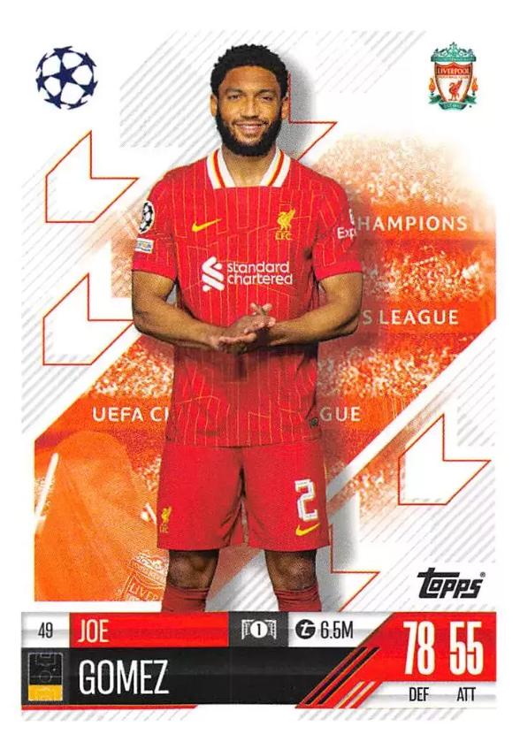 Joe Gomez 2024 Topps Match Attax UEFA Club Competitions