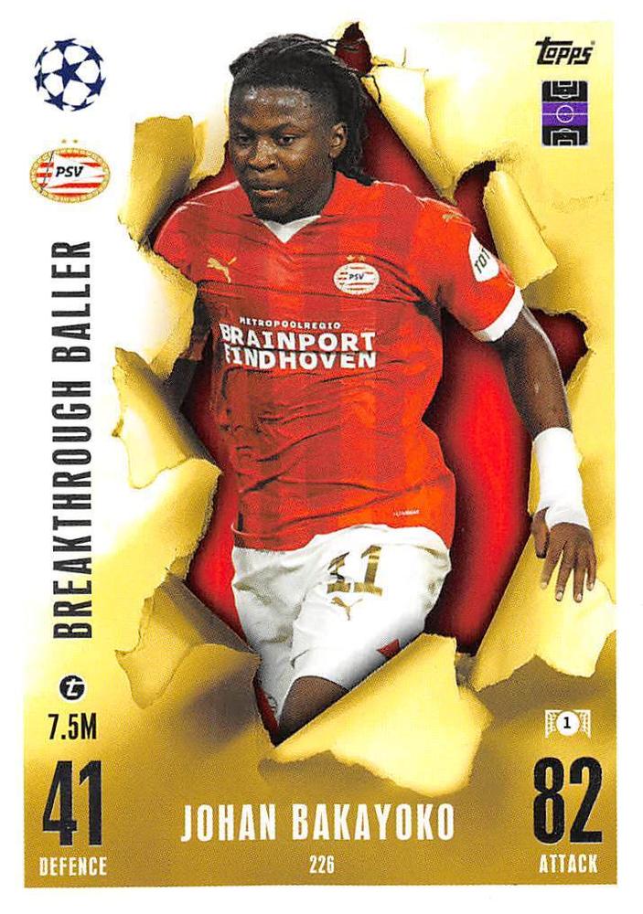 Johan Bakayoko 2023 Topps Match Attax UEFA Club Competitions Extra