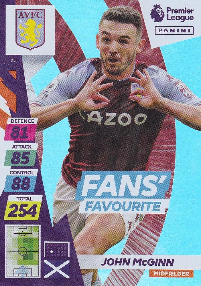 John McGinn 2021 Panini Adrenalyn XL Premier League Plus
