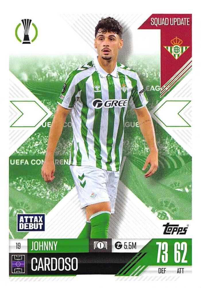 Johnny Cardoso 2024 Topps Match Attax UEFA Club Competitions Extra