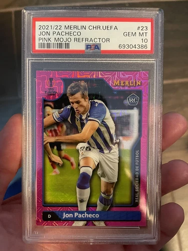 Jon Pacheco 2021 Topps Chrome Merlin UEFA Pink Mojo /275