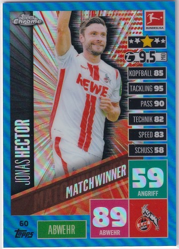 Jonas Hector 2020 Topps Chrome Blue Refractor /150