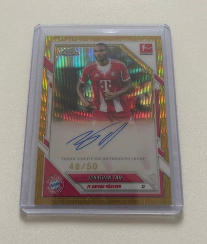 Jonathan Tah 2025 Topps Chrome Gold Wave /50