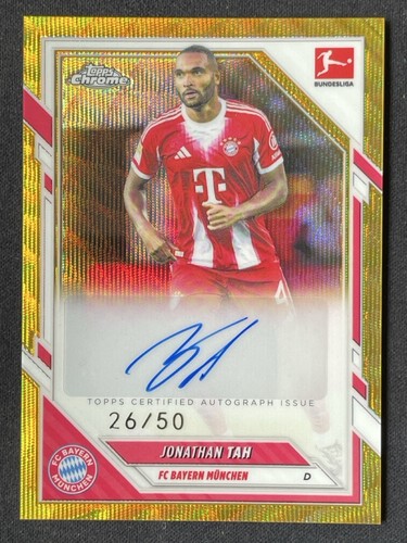 Jonathan Tah 2026 Topps Chrome Gold Wave Refractor /50
