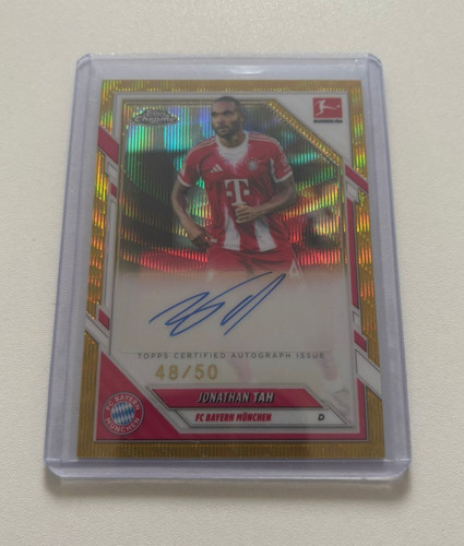 Jonathan Tah 2025 Topps Cromo Bundesliga Gold Wave /50