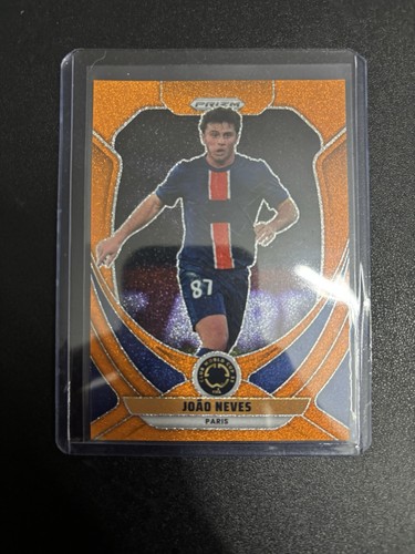 João Neves 2025 Panini Prizm Club World Cup Orange Glitter Prizm 68/99