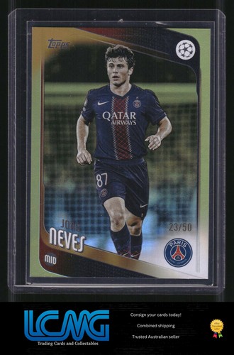 João Neves 2025 Topps UEFA Club Competitions Gold Foil /50