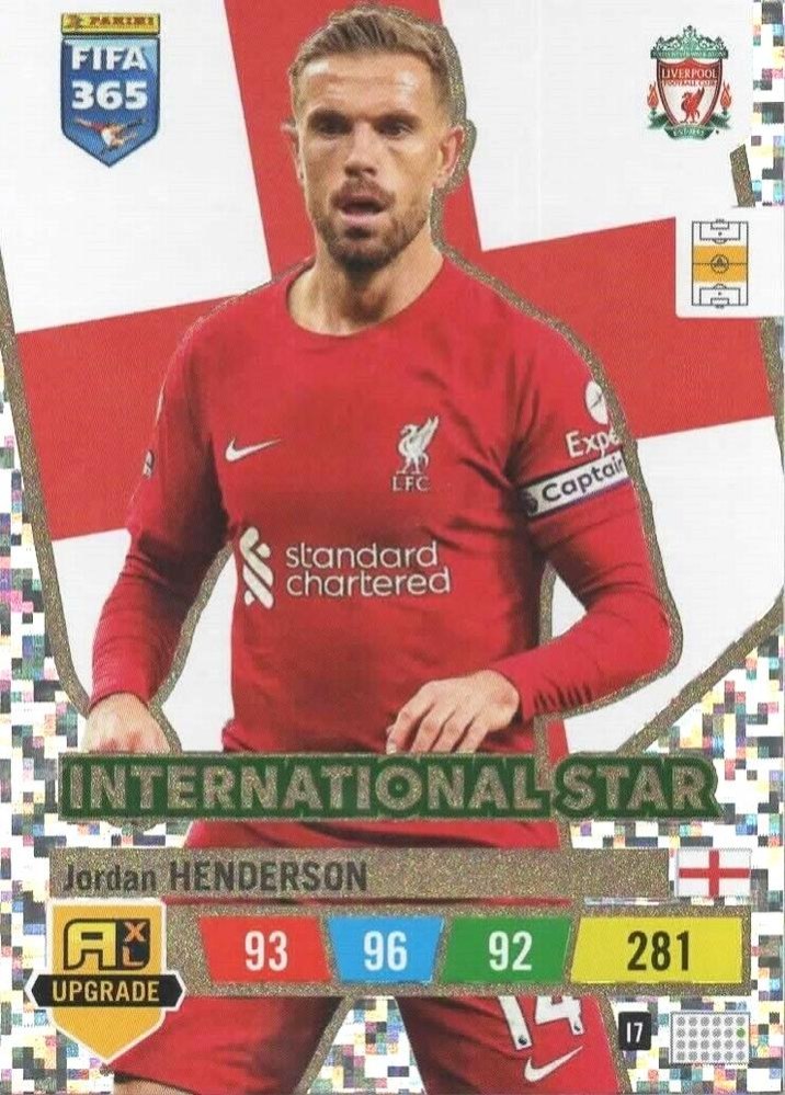 Jordan Henderson 2023 Panini Adrenalyn XL FIFA 365 Upgrade