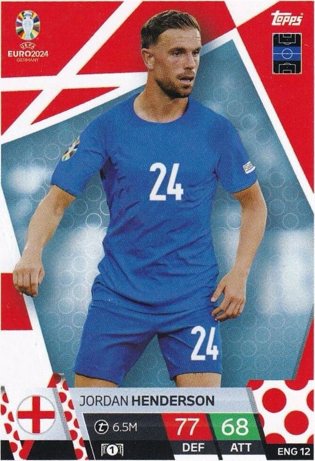 Jordan Henderson 2024 Topps Match Attax UEFA EURO