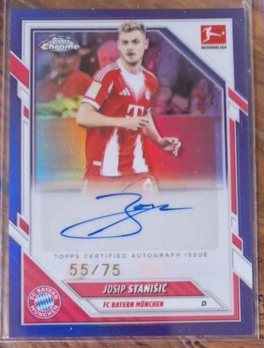 Josip Stanisic 2025 Topps Bundesliga Chrome True Purple /75