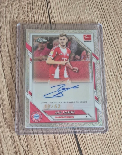 Josip Stanisic 2025 Topps Chrome Blue Refractor /52