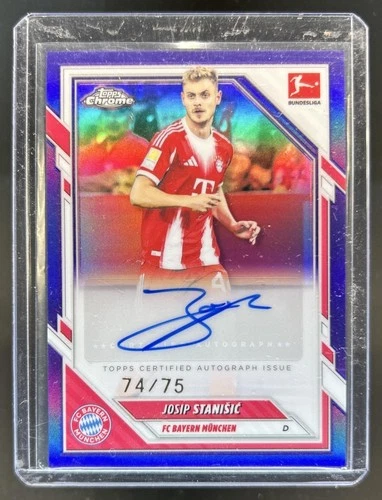 Josip Stanisic 2025 Topps Chrome Bundesliga Purple Refractor /75