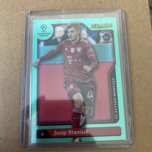 Josip Stanisic 2021 Topps Chrome Merlin Aqua Refractor /199