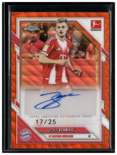 Josip Stanisic 2025 Topps Chrome Orange Wave /25