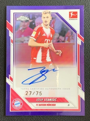 Josip Stanisic 2026 Topps Chrome Purple Refractor /75