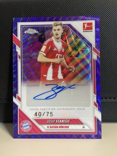 Josip Stanisic 2025 Topps Chrome Purple Wave /75