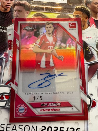 Josip Stanisic 2025 Topps Chrome Red /5