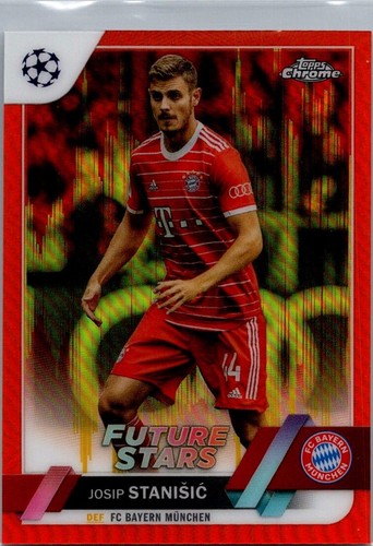 Josip Stanisic 2022 Topps Chrome UEFA Orange & Gold