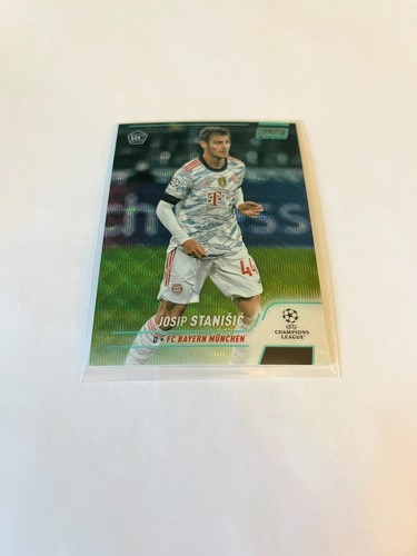Josip Stanisic 2021 Topps UEFA SCC Aqua Wave /250