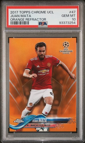 Juan Mata 2017 Topps Chrome Orange Refractor /25