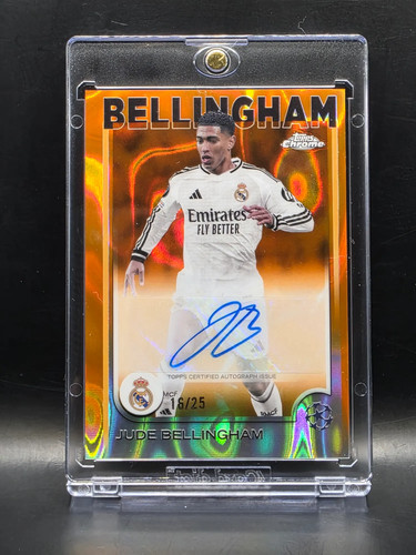 Jude Bellingham 2025 Topps Chrome Arancione Lava Rifrattore /25