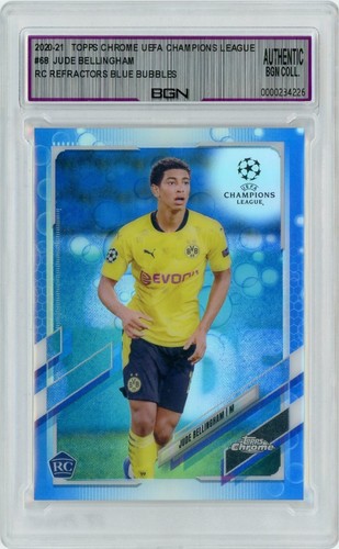 Jude Bellingham 2020 Topps Chrome Champions League Blue Bubbles Refractor