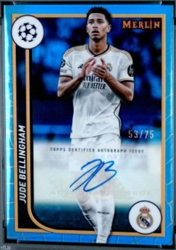 Jude Bellingham 2023 Topps Chrome Merlin Blue Refractor /75