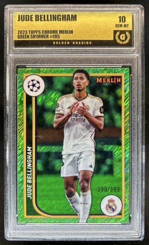 Jude Bellingham 2023 Topps Chrome Merlin Sapphire Green Refractor /399