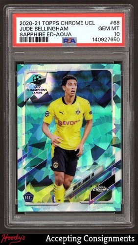 Jude Bellingham 2021 Topps Chrome Sapphire Aqua /150