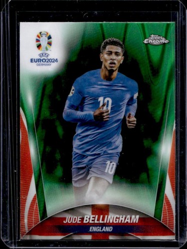 Jude Bellingham 2024 Topps Chrome UEFA Euro Green Wave Refractor #147