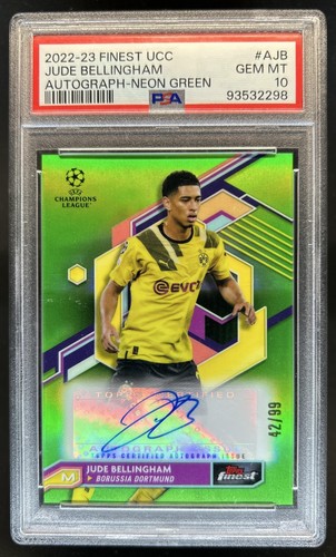 Jude Bellingham 2022 Topps Finest Neon Green Refractor /99