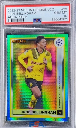 Jude Bellingham 2023 Panini Merlin Chrome Aqua Prizm
