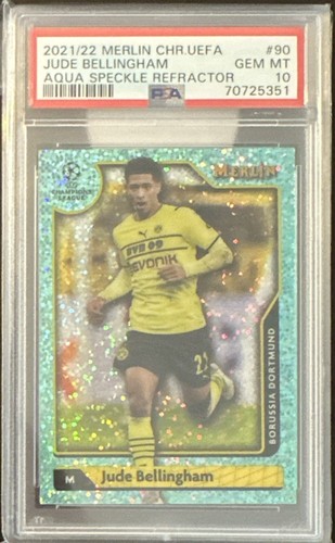 Jude Bellingham 2021 Topps Merlin Chrome Aqua Speckled Refractor