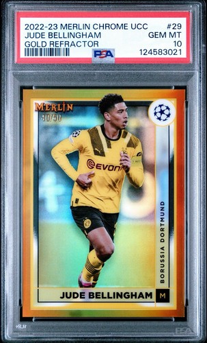 Jude Bellingham 2023 Panini Merlin Chrome Gold Refractor /50