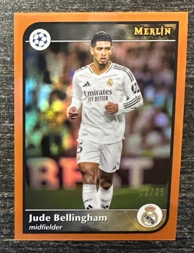 Jude Bellingham 2024 Topps Merlin Chrome Orange Refractor 2/25