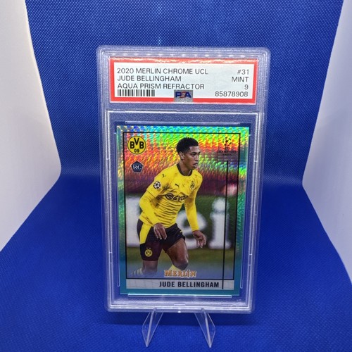Jude Bellingham 2020 Panini Merlin Chrome UCL Aqua Prism Refractor #31