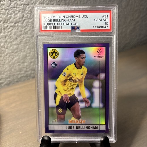 Jude Bellingham 2020 Panini Merlin Chrome UCL Purple Refractor /299