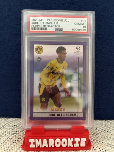 Jude Bellingham 2020 Panini Merlin Chrome UCL Viola Rifrattori /299