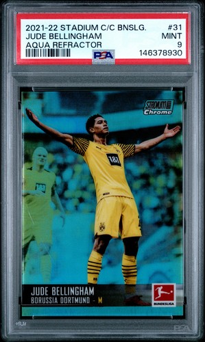 Jude Bellingham 2021 Topps Stadium Club Aqua Refractor /199
