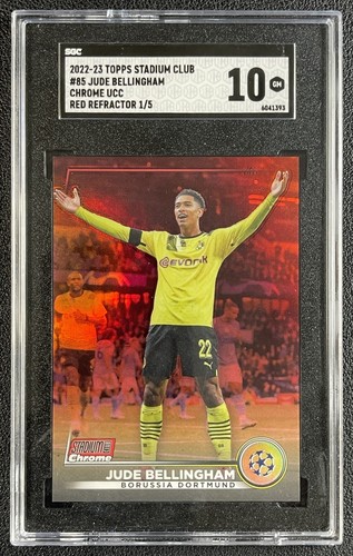 Jude Bellingham 2022 Topps Stadium Club Cromo Red Refractor 1/5