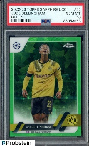 Jude Bellingham 2022 Topps Zafiro UCC Fútbol Green 49/70
