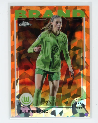 Jule Brand 2024 Topps Chrome UEFA Sapphire Orange /25