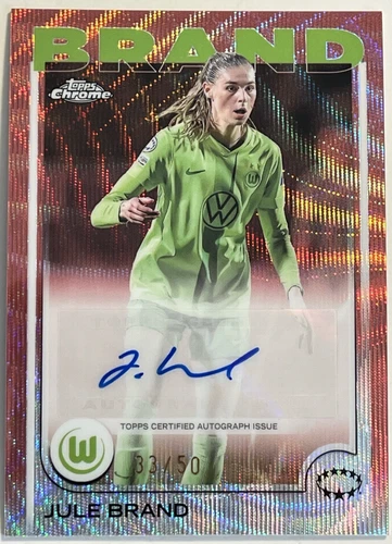 Jule Brand 2024 Topps Chrome UEFA Women's Rose Gold Wave /50