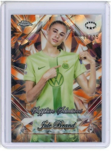 Jule Brand 2024 Topps Chrome UEFA Women's Sapphire Orange /25