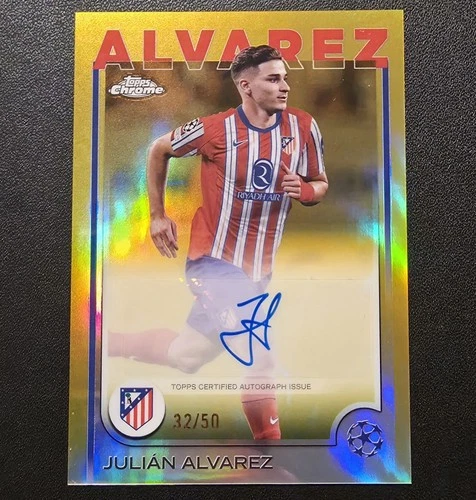 Julian Alvarez 2024 Topps Chrome Gold /50