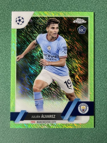 Julian Alvarez 2022 Topps Chrome Neon Green Shimmer /399