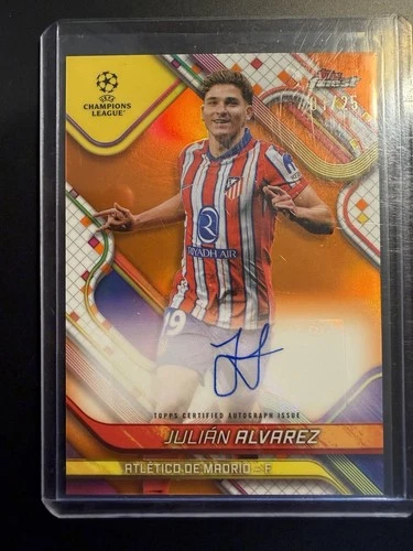 Julian Alvarez 2024 Topps Finest Orange Refractor /25