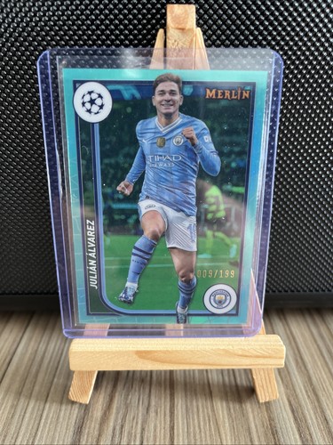 Julian Alvarez 2023 Topps Merlin Chrome Aqua /199